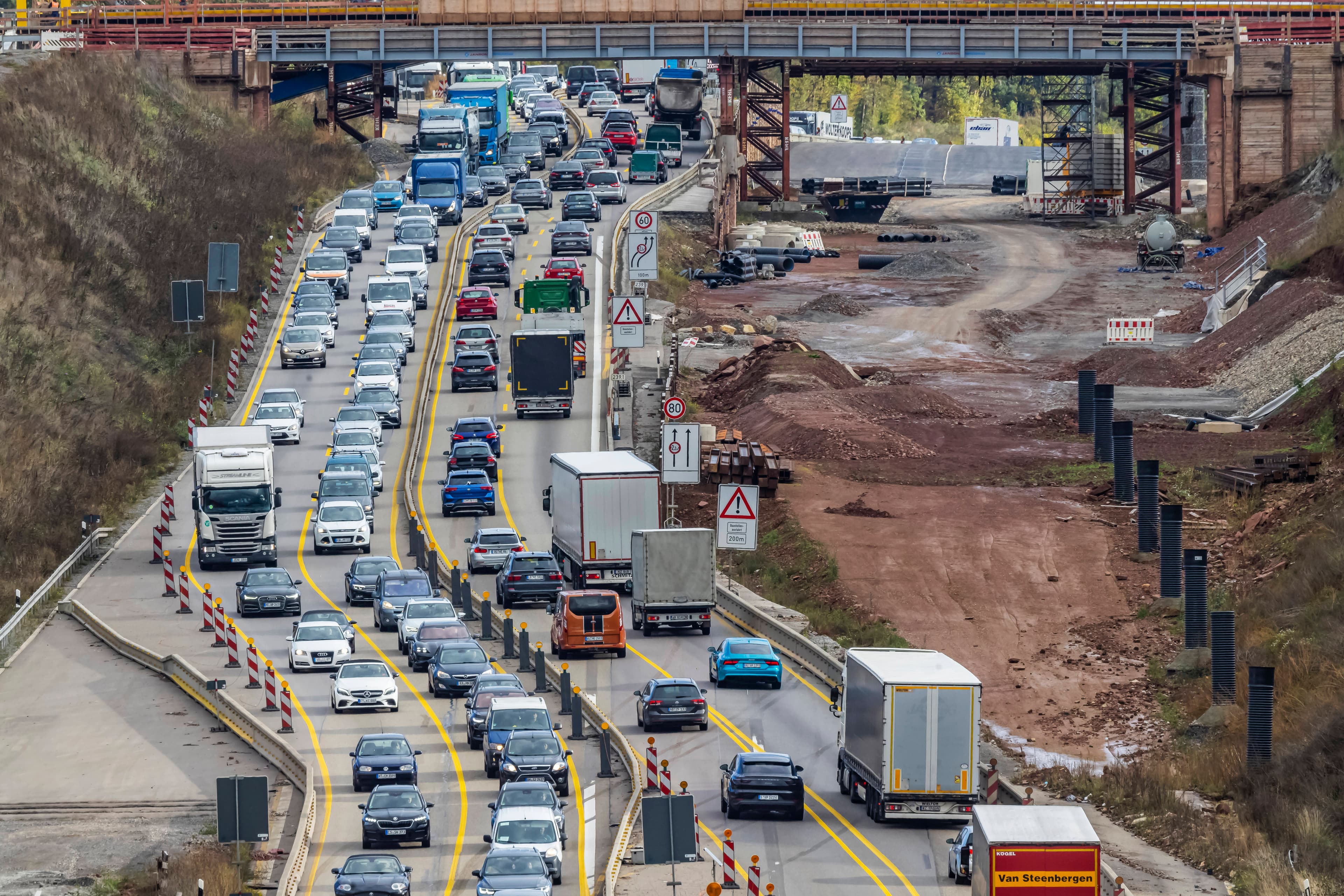 Traffic congestion from roadworks
