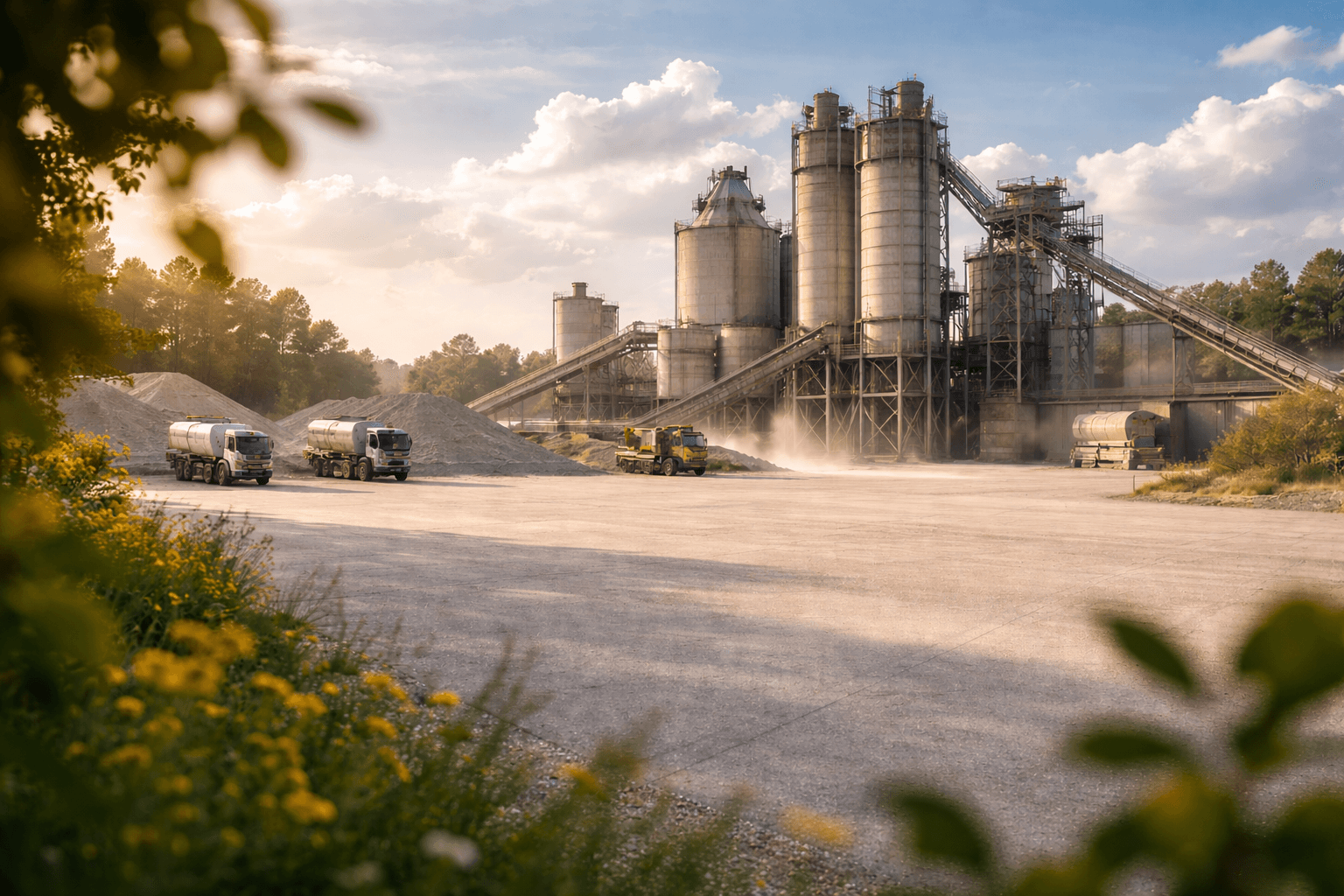 Industrial concrete production facility